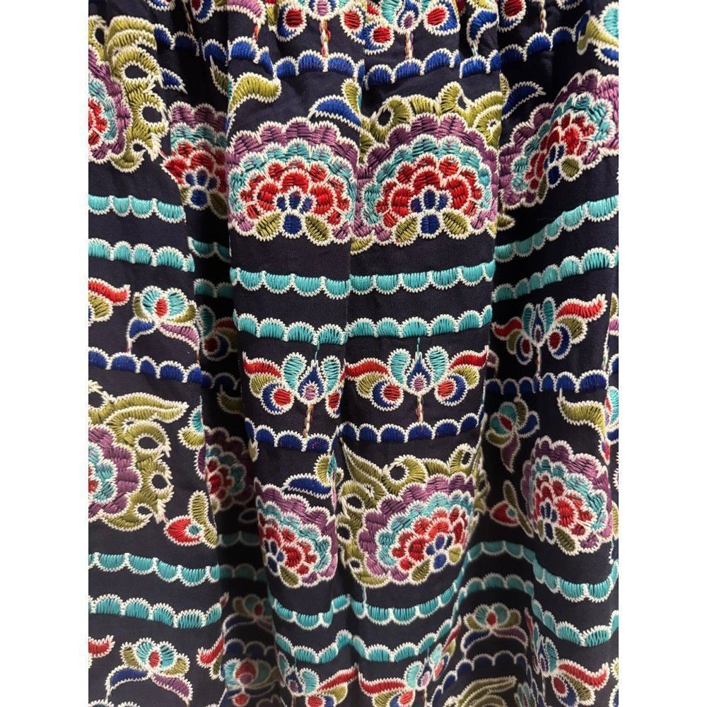 Romeo & Juliet Couture Cropped Off the Shoulder Boho Heavily Embroidered Top Med - Picture 2 of 6